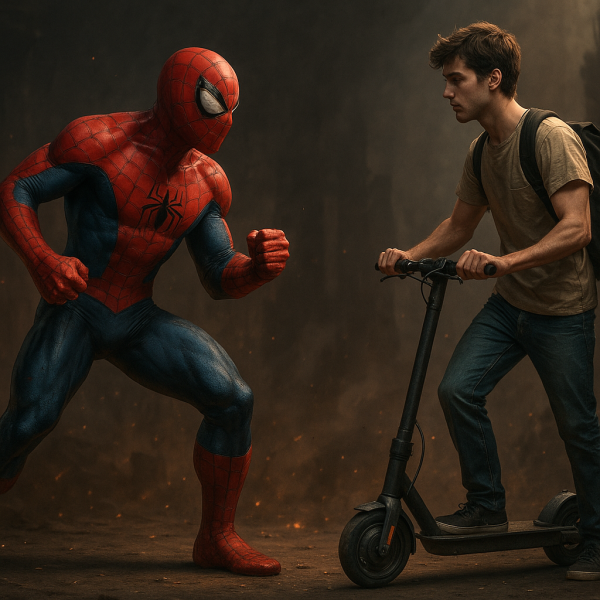 Spider-Man (Marvel Comics) — самокатчик (человек, отсутствует инстинкт самосохранения)